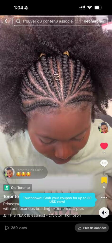 Cornrows braids in Markham