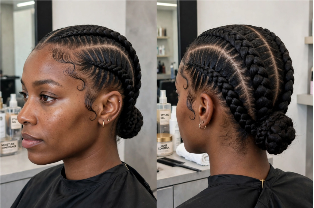 4 sticth braids KDO By Chantou Hair braiding suite