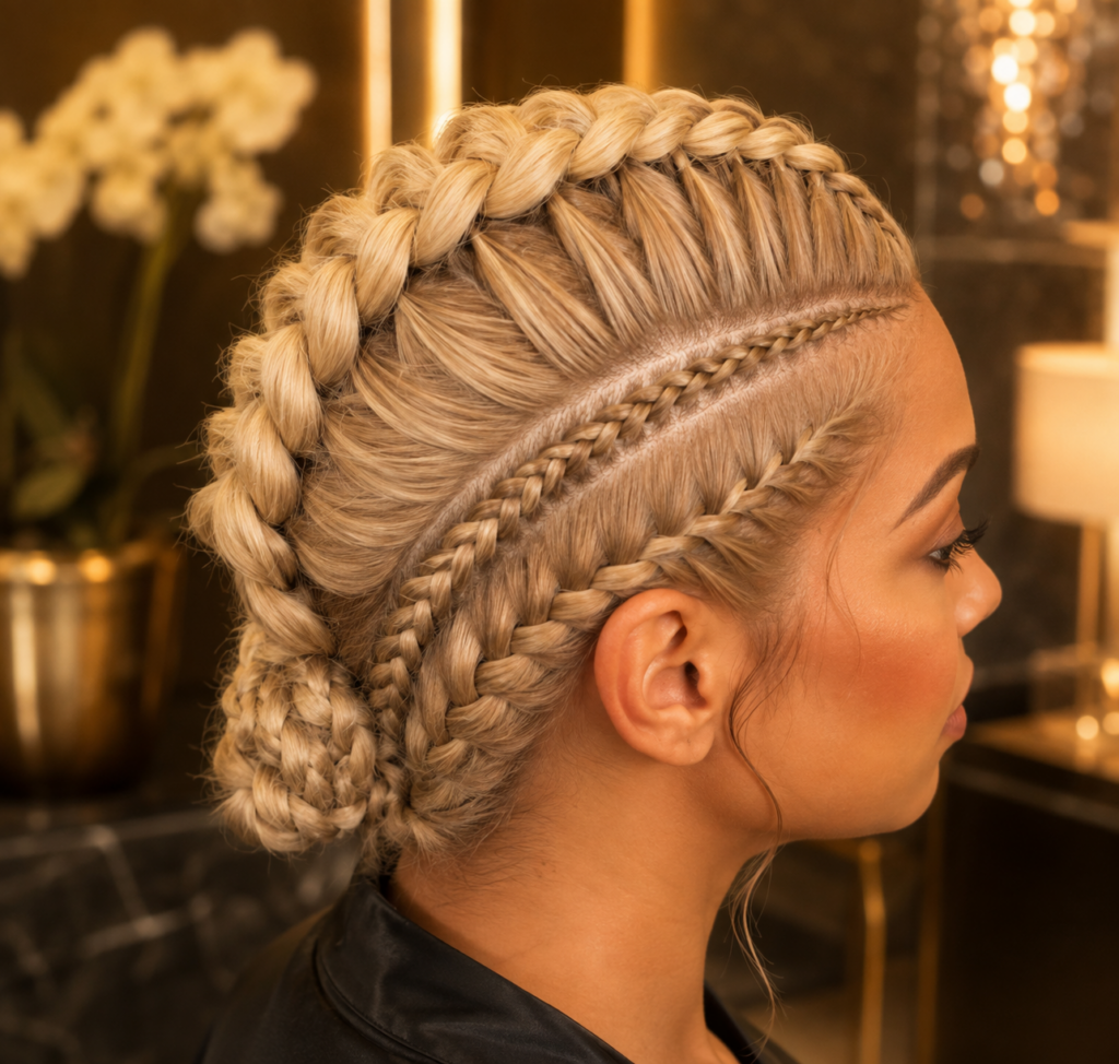 Mix of Dutch braids and french braids