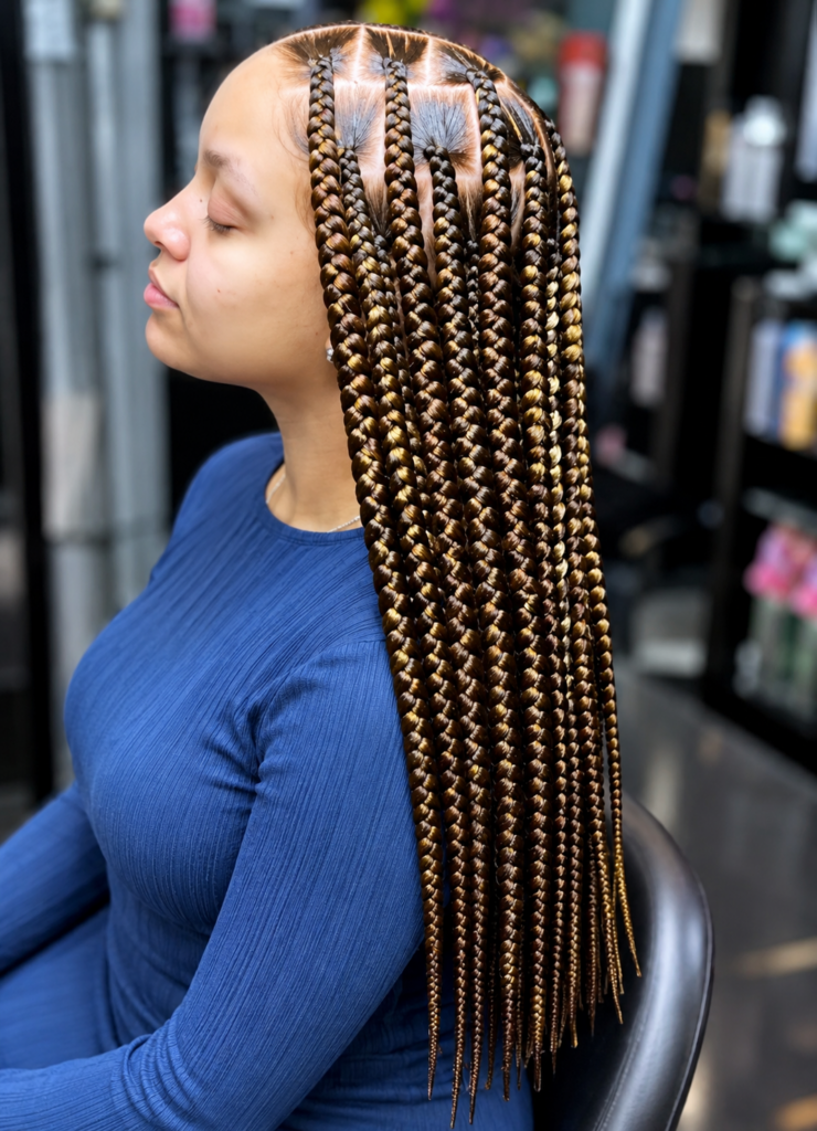 Large Knotless braids for $195 in less than 2hours